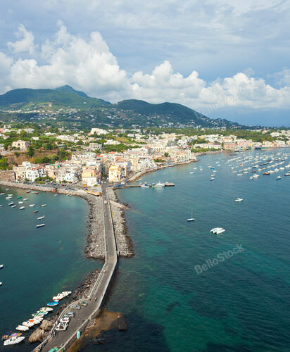 view of Ischia Ponte, Ischia island, Italy