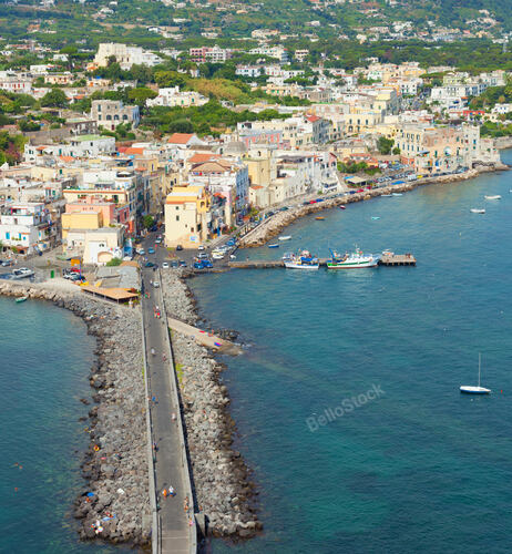 view of Ischia Ponte, Ischia island, Italy