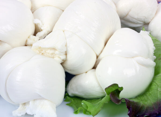 Braid of Italian mozzarella with salad