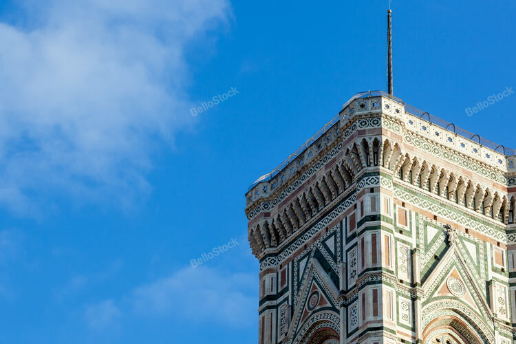Bell tower detail of Florence Santa Maria del Fiore cathedra