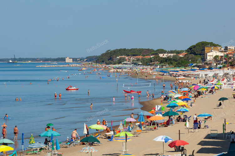 Follonica, Italy - June 25, 2019: Follonica is a town of province of Grosseto in