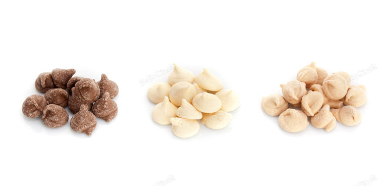 Chocolates for dogs on white background