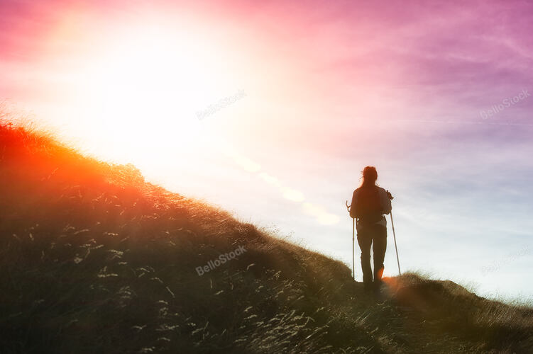 Trekking in mountain path