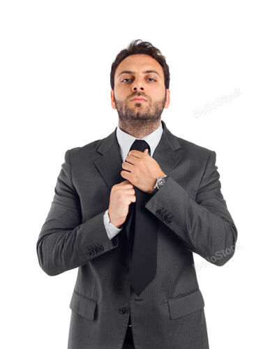 Handsome businessman on white background