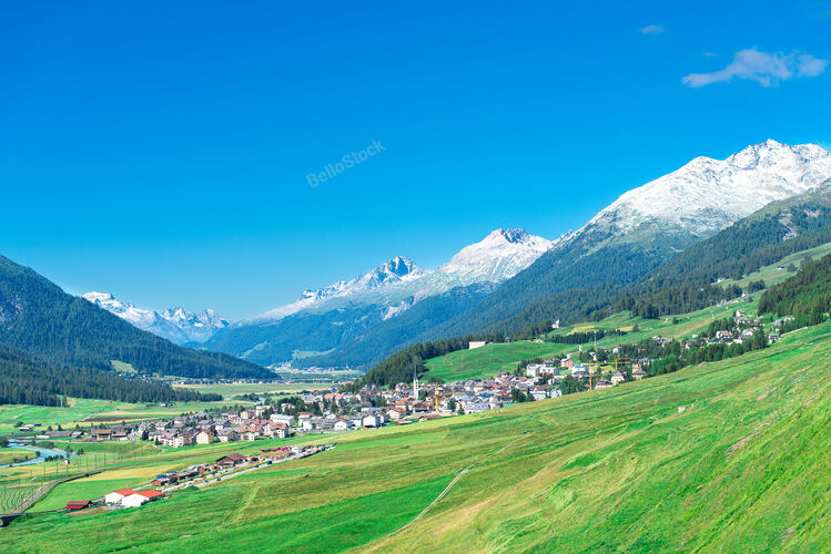 Country of Zuoz in Engadine valley near St Moritz Switzerlan