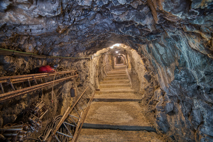Entrance to limestone tourist caves in the brembana valley B